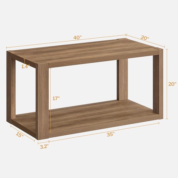 SICOTAS TV Stand and Coffee Table Set of 2 - Farmhouse Wood TV Console Table Entertainment Center Table with Open Storage Shelves Rectangle Center Table Wood Look Accent Table for Living Room - Image 2