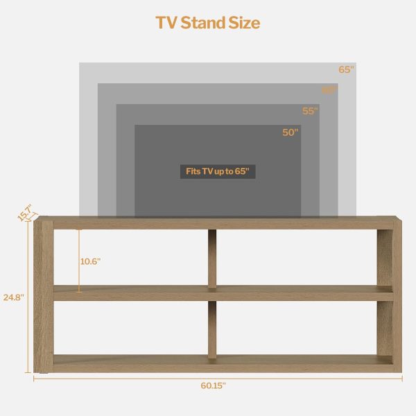 SICOTAS TV Stand and Coffee Table Set of 2 - Farmhouse Wood TV Console Table Entertainment Center Table with Open Storage Shelves Rectangle Center Table Wood Look Accent Table for Living Room - Image 3